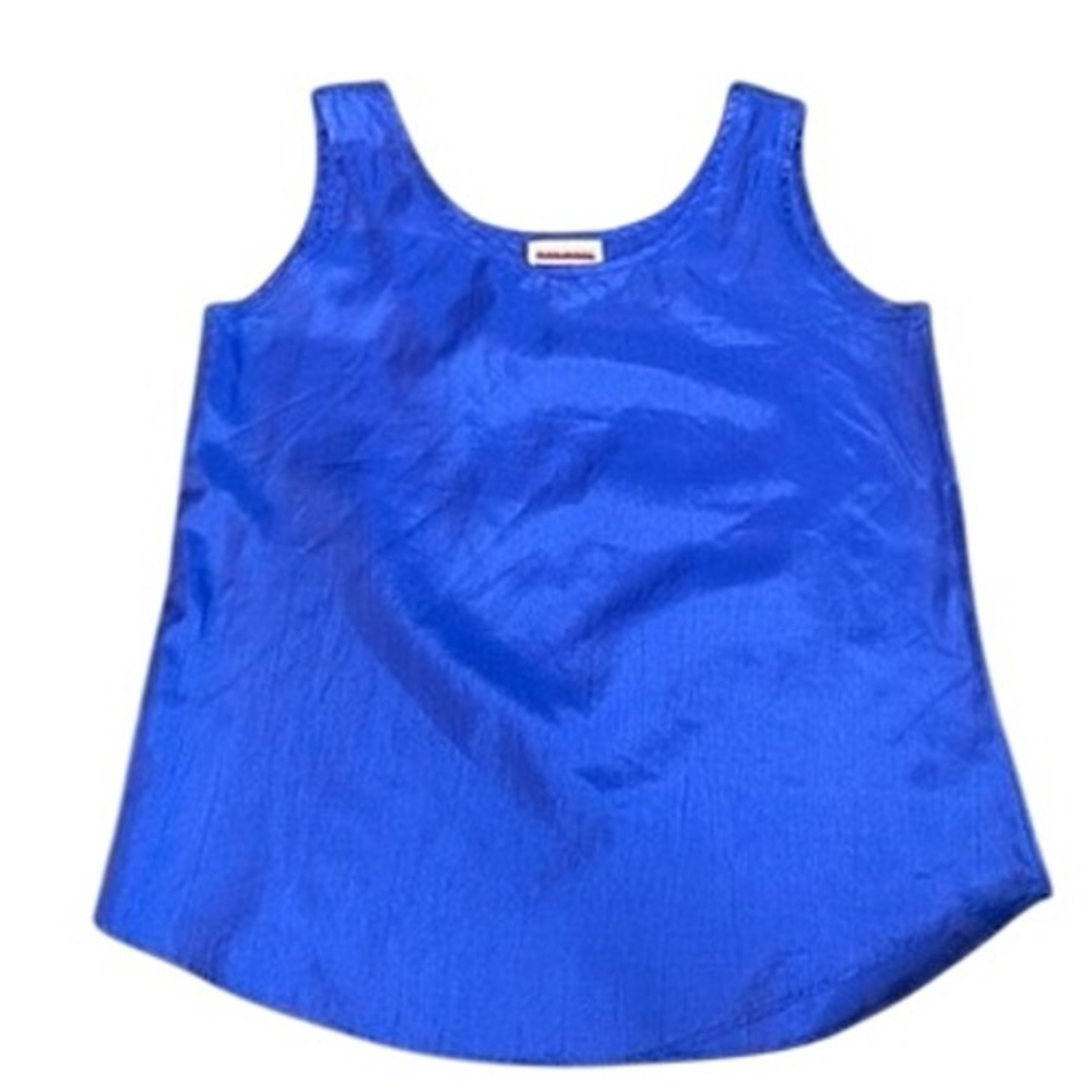 Vintage Judy Bond Royal Blue Sleeveless Scoop Neck Blouse Tank Top Size 8